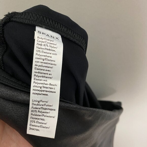 Spanx Moto Faux Leather Leggings Black Womens Medium - Picture 5 of 6